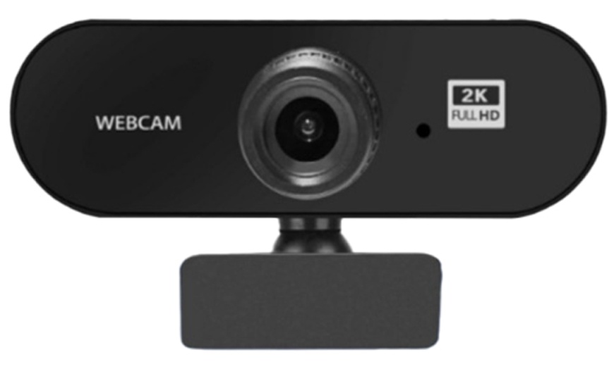 Image 3: 2K Webcam with Microphone, Clear Video and Adjustable Lighting
