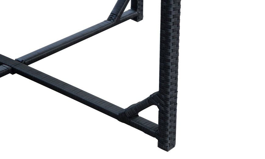 Image 4: 10 Seater Outsunny Rattan-Effect Patio Dining Set with Glass-Top Table