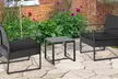 Outsunny Square PE-Wicker Bistro Set in black, grey or brown - Image 7
