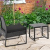 Image 7: Outsunny Square PE-Wicker Bistro Set in black, grey or brown