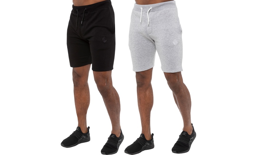 Image 12: Two-Pack Enzo Men's Fleece Shorts 