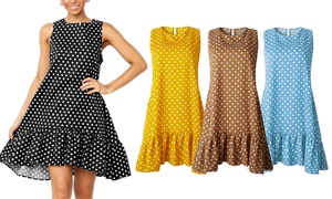 Drop Hem Polka Dot Dress