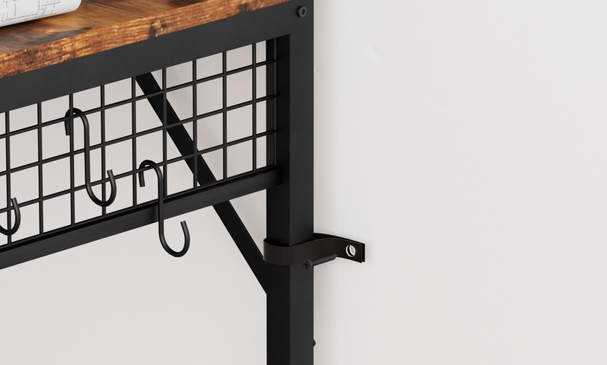 Image 15: Four-Tier Computer Desk PC Laptop Desk Home Office Writing Study Desk