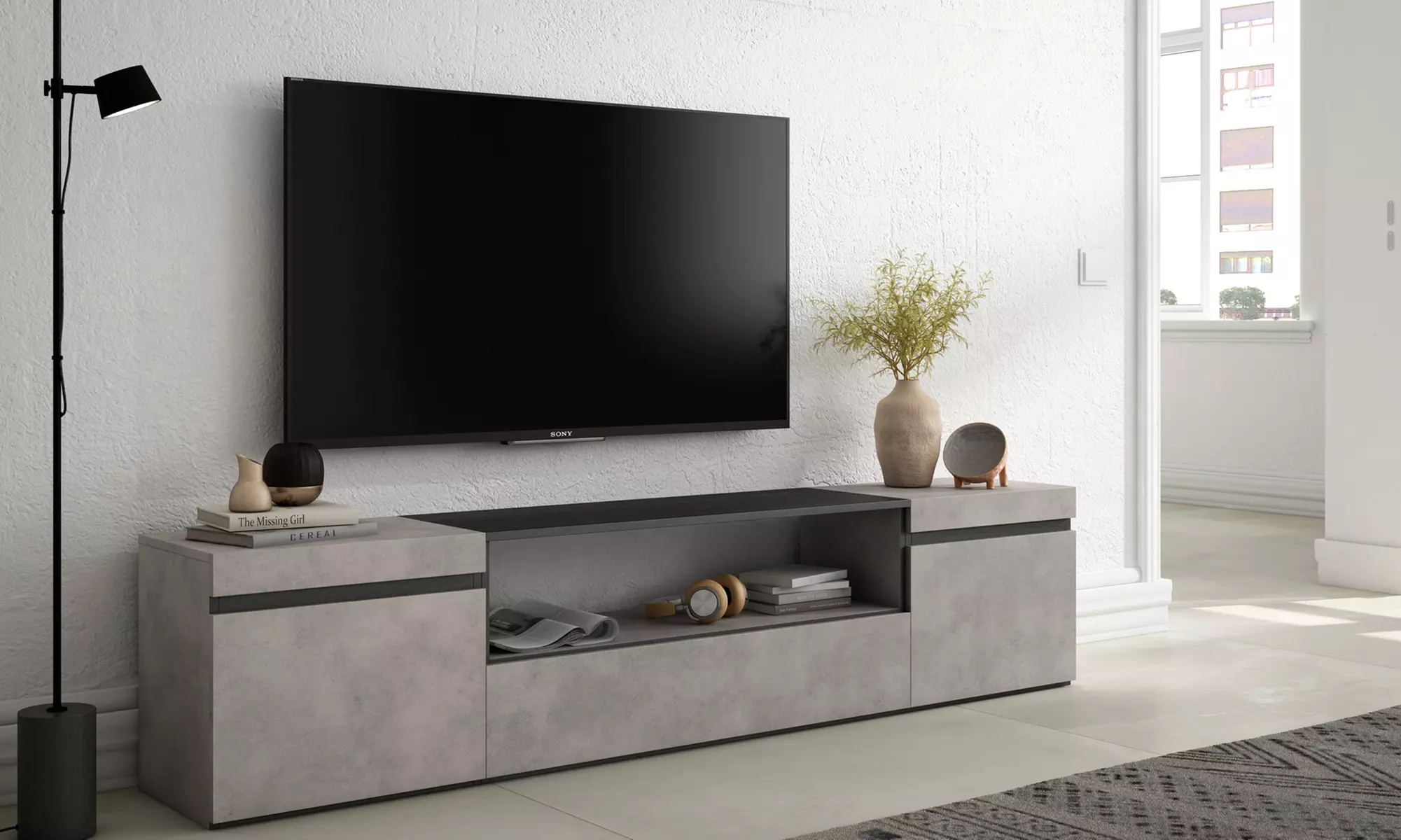 Stijlvol TV-meubel met ruime opberging en optionele led-haard