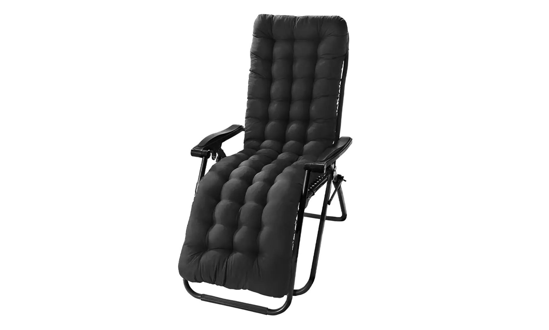 Chaise pliante avec coussin et dossier inclinable