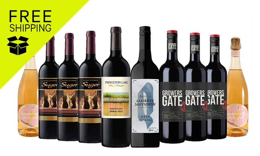 Image 1: Backyard Wine Tasting Red Wines Mixed - 10 Bottles