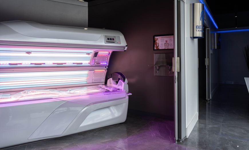 Image 3: 7 Days of UV Tanning + Spa Services or 1 Spray Tan + 7 Days of Spa Ser