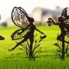 Image 1: 1 o 3 decorazioni da giardino in metallo raffiguranti una fata