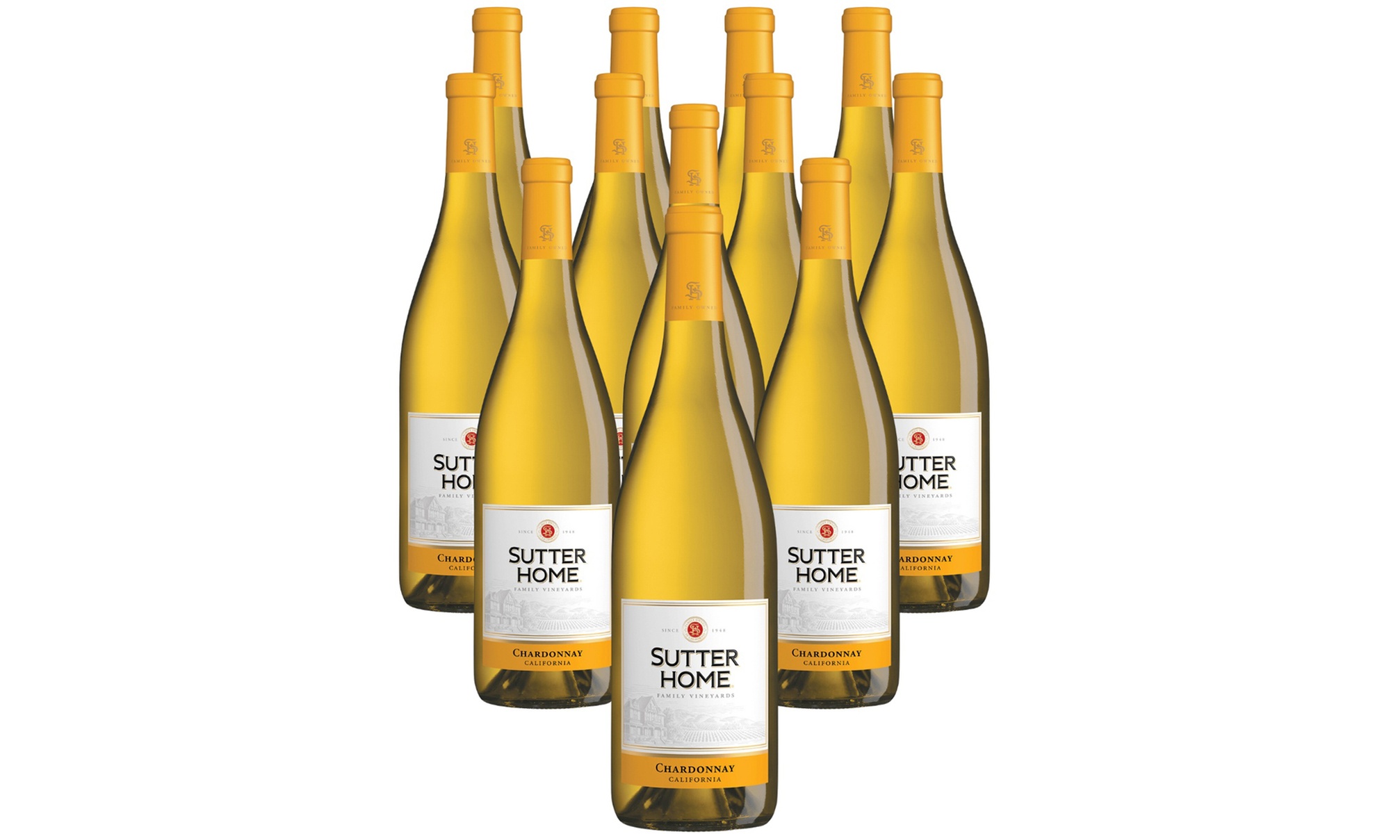 Sutter Home Chardonnay White Wine - 12 pack 750ml bottles