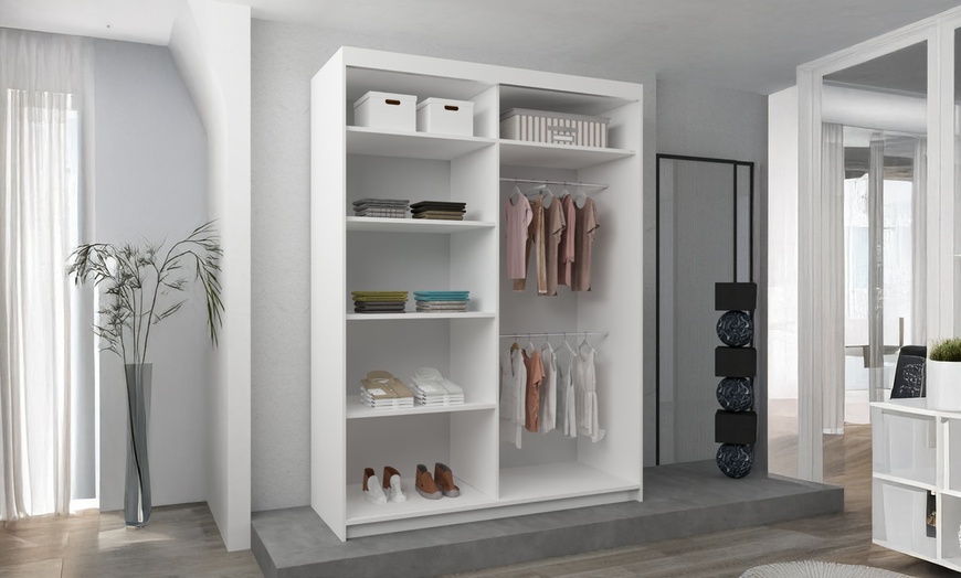 Image 12: Nicole Sliding Wardrobe with Central Mirror