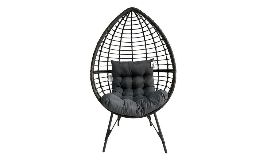 Image 2: Outdoor Rattan Standing Egg Chairs