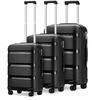 Image 3: KONO Three-Piece PP Hard Shell Suitcases With TSA Lock