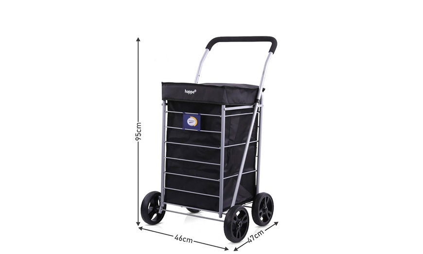 Image 4: Hoppa Lightweight Four or Six Wheel Folding Shopping Trolley