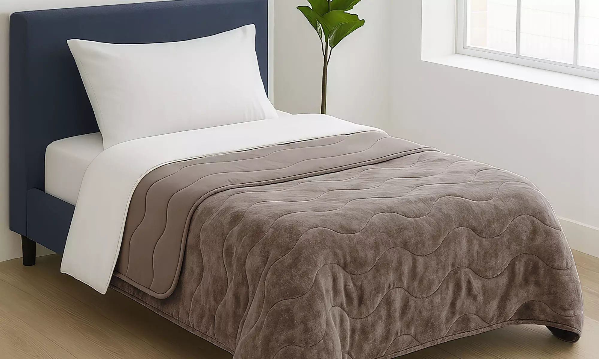 Gesteppte Bettdecke in Samt-Optik