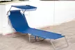 Klappbare Sonnenliege mit integriertem Sonnenschutz in Beige, Blau oder Grau - Second Medium