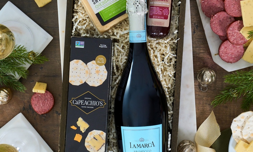 Image 12: Premium Wine & Champagne Gift Baskets: Red Wine, Prosecco, & Truffle Options