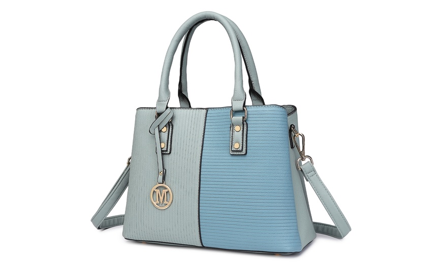 Image 2: Women's Color-block Fashion Tote and Top Handle Handbags