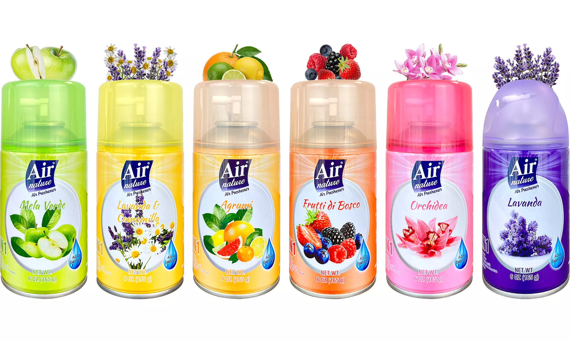Lot de 6 désodorisants d'ambiance Air Nature, parfums fruits et fleurs - Primary Image