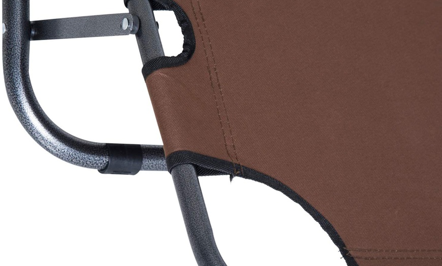 Image 8: Outsunny 2 in 1 Folding Sun Lounger Reclining Garden Chair