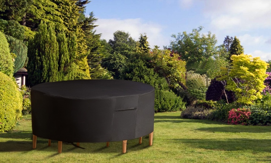 Image 1: Round Water-Resistant Furniture Cover 