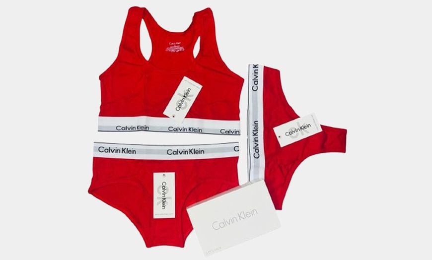 Image 6: Calvin Klein Three Pieces Bralette Thong Bikini Set