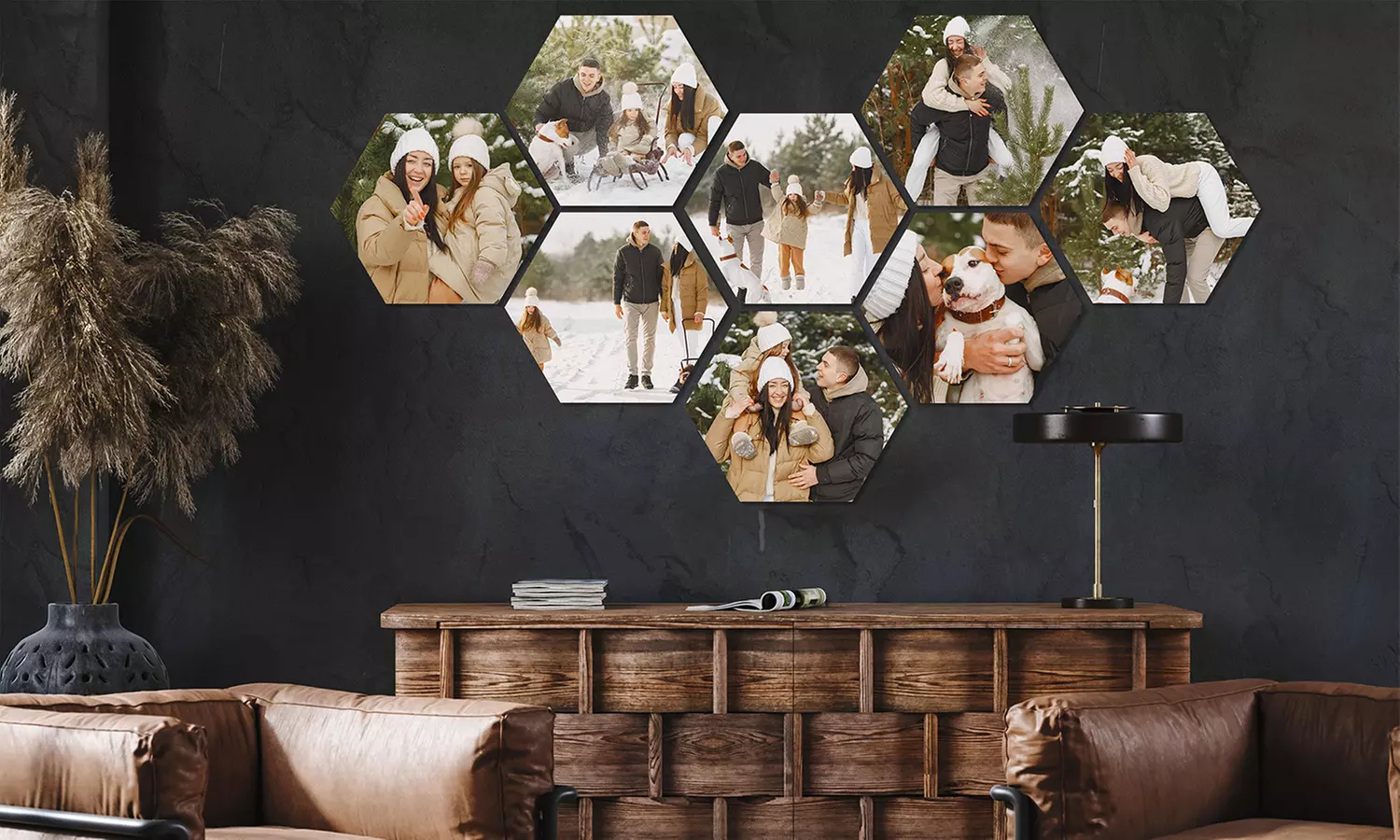 Jouw foto's op hexagon