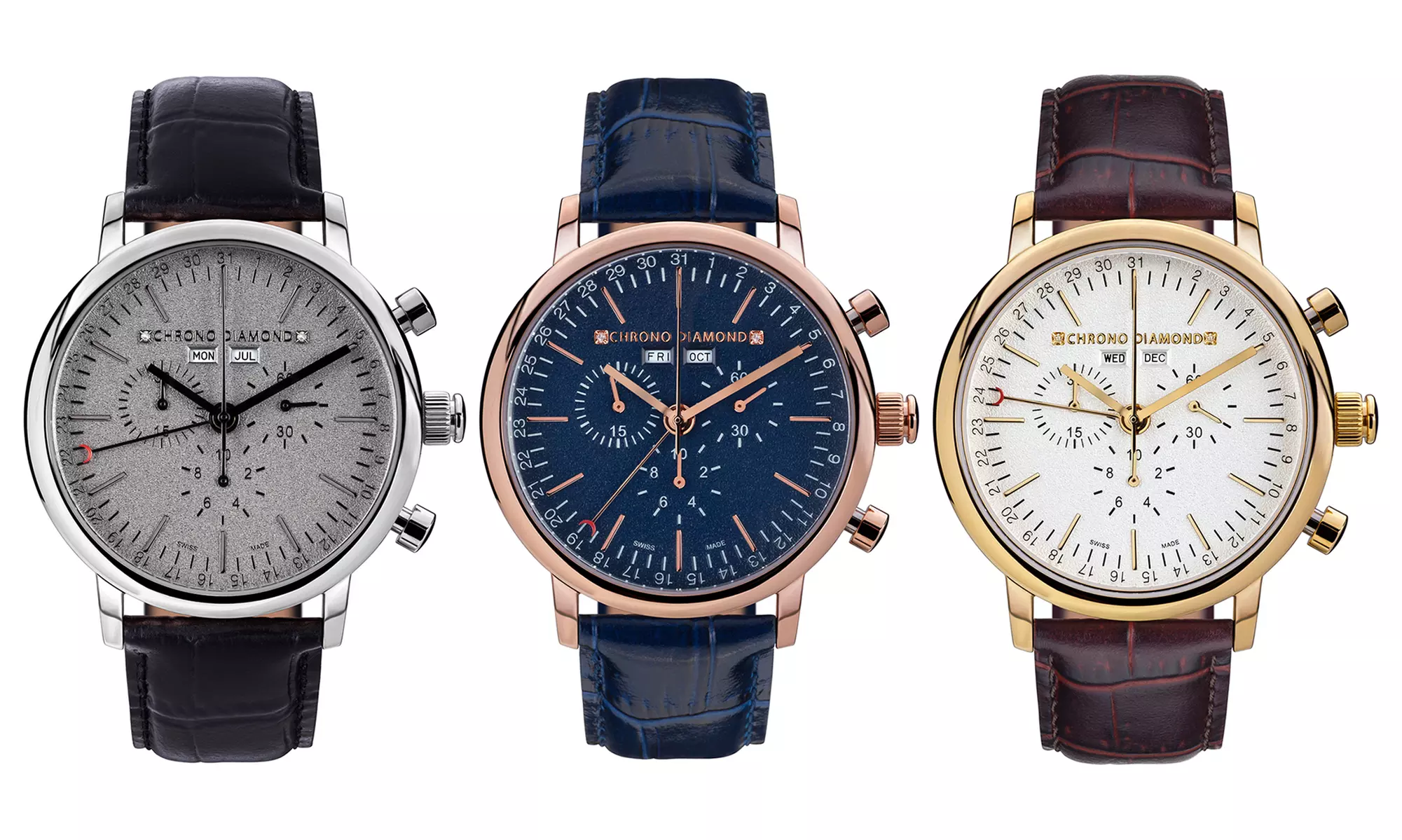 Chronographe suisse avec diamants de la marque Chrono Diamond - Primary Image