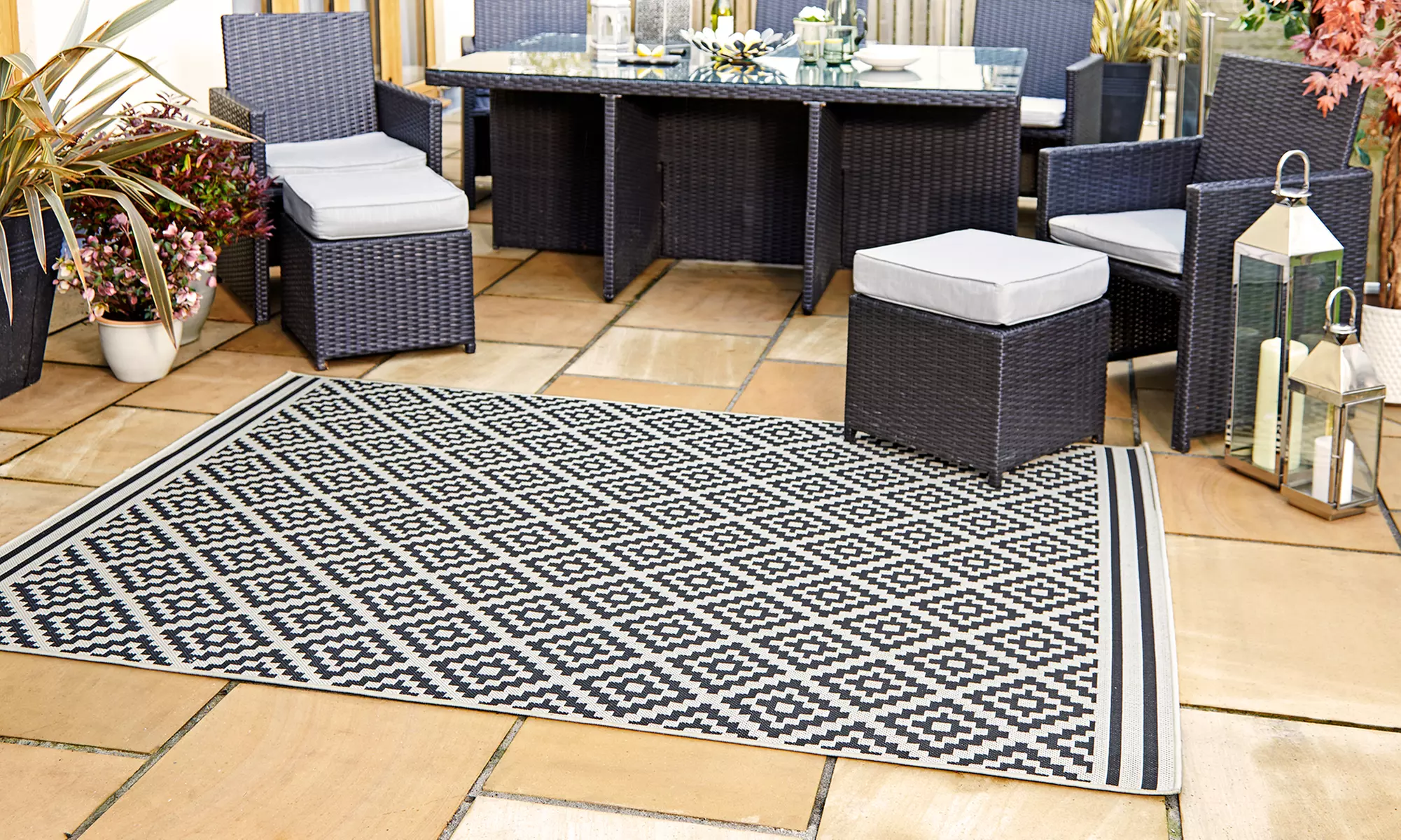 Flair Rugs Innen- und Outdoor-Teppiche „Florence Alfresco“ für Balkon, Terrasse und Garten - Second Medium