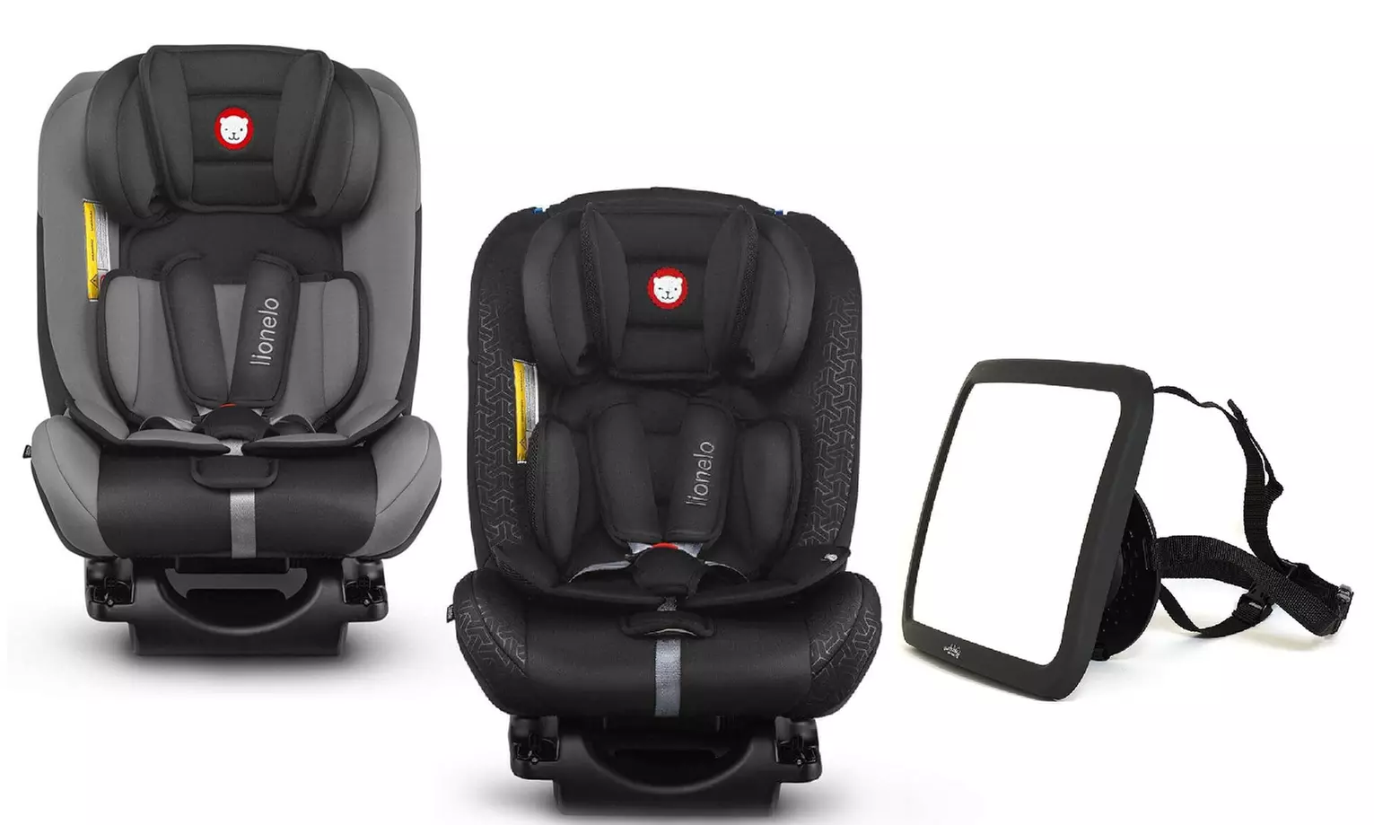 Lionelo Kindersitz Sander in Grau oder Schwarz mit Wumbi Spiegel, inkl. Versand - Primary Image