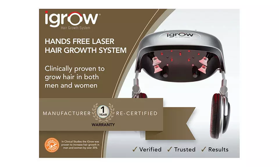 iGrow Hands-Free Laser LED Light Therapy Hair Regrowth System (Recertified) - Second Medium