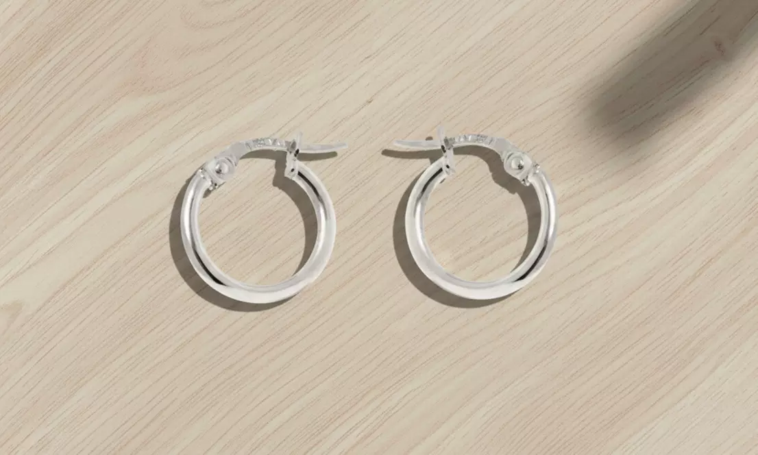 Anti-Tarnish High Polished Sterling Silver Plain Hoop Earrings