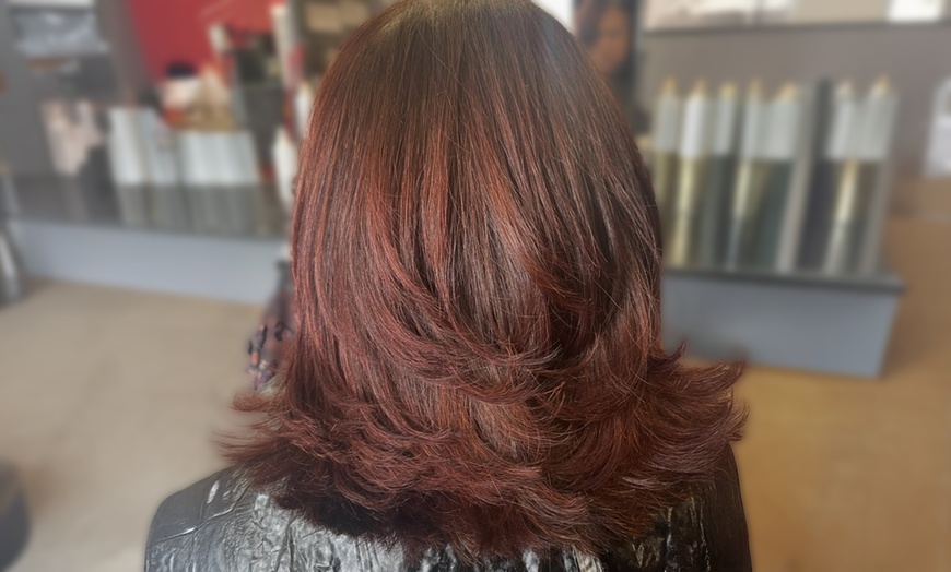 Image 2: Scissor Haircut w/ Blowout, All Over Color, Partial Highlights, & More