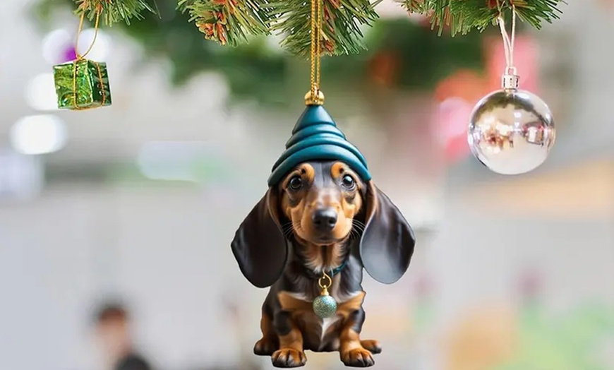 Image 1: 14-Piece Dachshund Dog Christmas Ornaments Set
