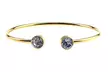 Paris Jewelry 24k Yellow Gold Plated Round Alexandrite Stackable Bangle Bracelet - Second Medium