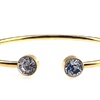 Image 2: Paris Jewelry 24k Yellow Gold Plated Round Alexandrite Stackable Bangle Bracelet
