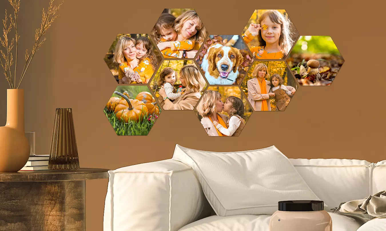 Jouw foto's op hexagon