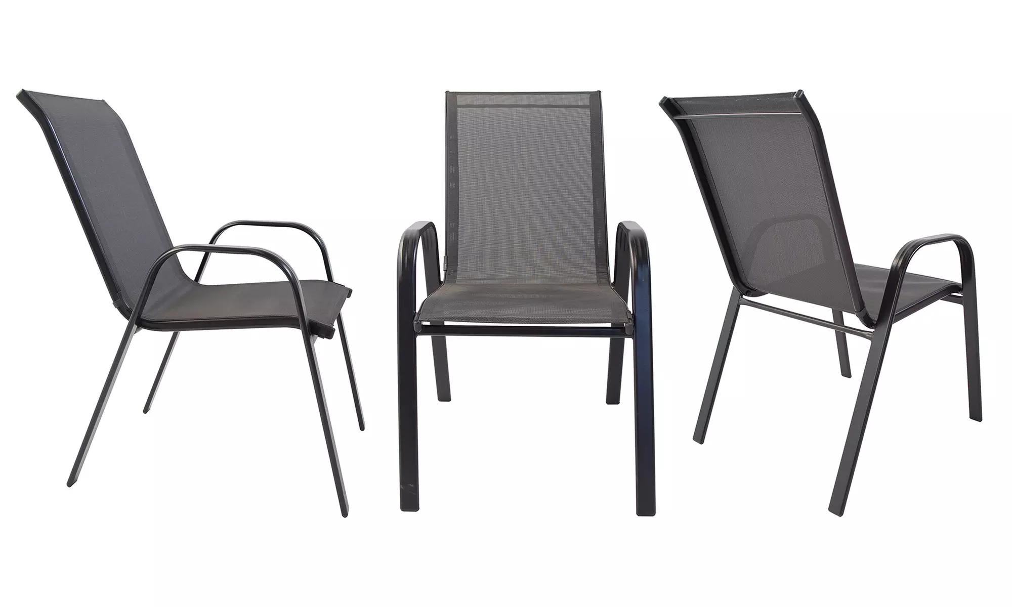 Set di 4 sedie in acciaio e textilene