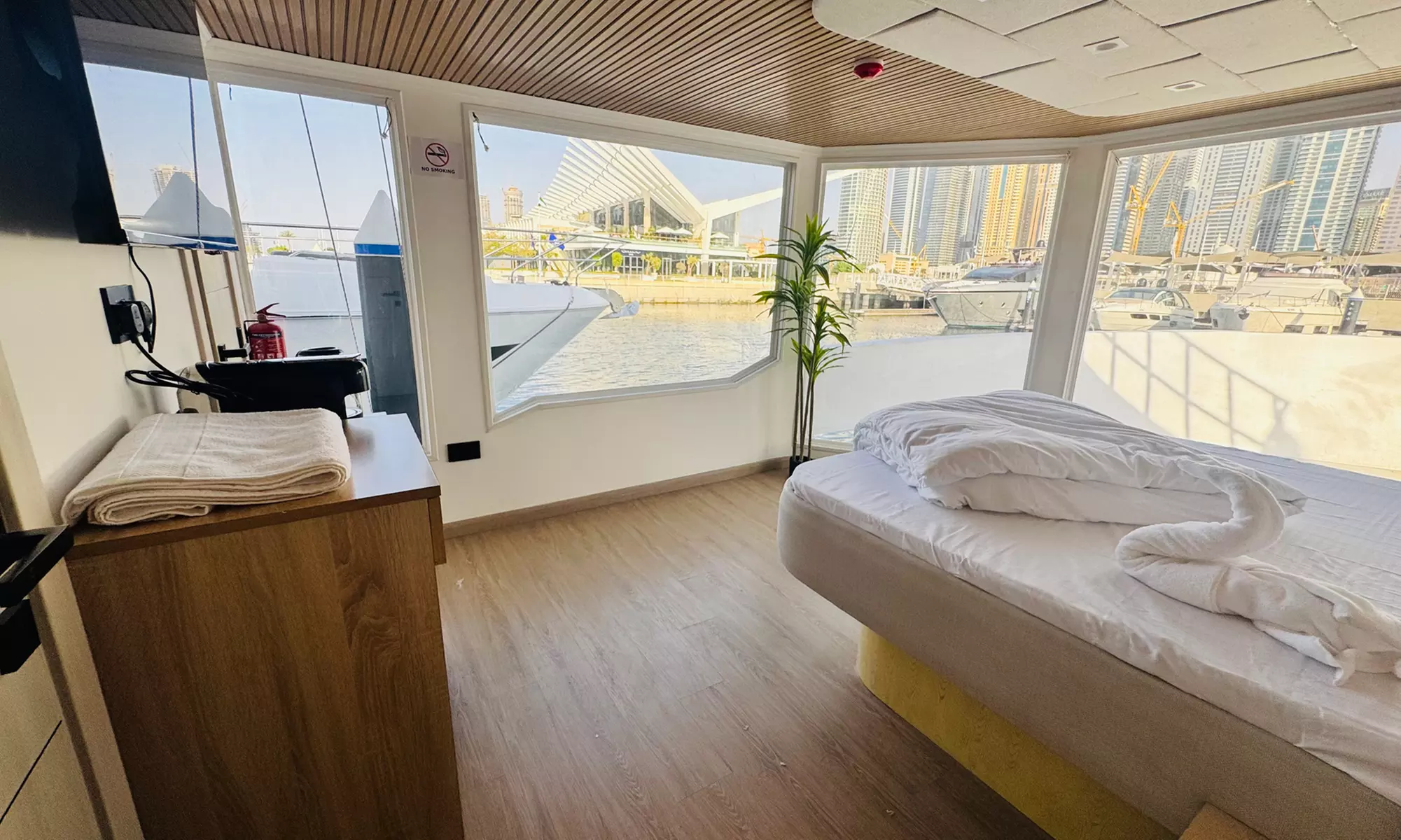 Luxury Boat Room Camping for One, Two, or Three Night Stay w Breakfast