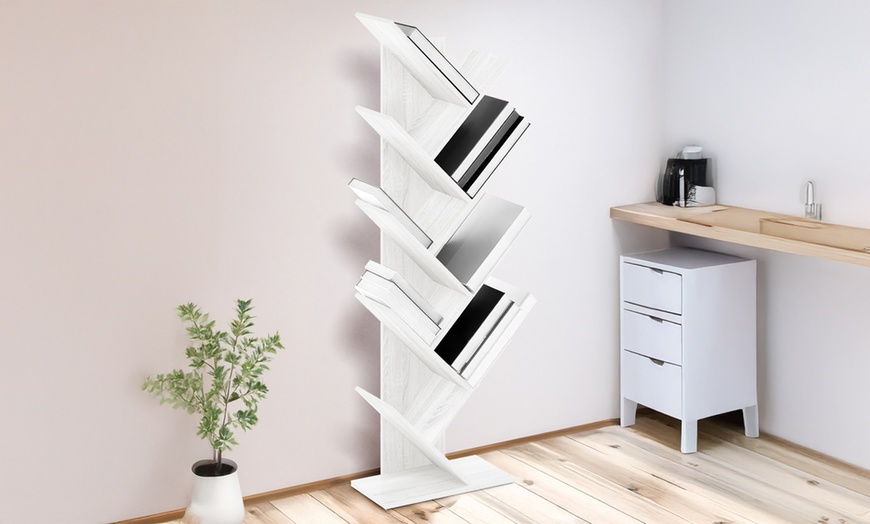 Image 16: Bibliothèque arborescente en bois avec 9 tablettes