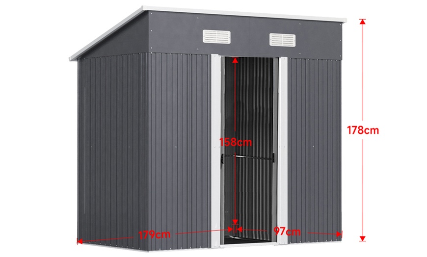 Image 17: Outdoor Garden Compact Metal Storage Shed