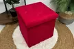 Puff cuadrado con tapizado de terciopelo con espacio para guardar cosas en su interior - Second Medium