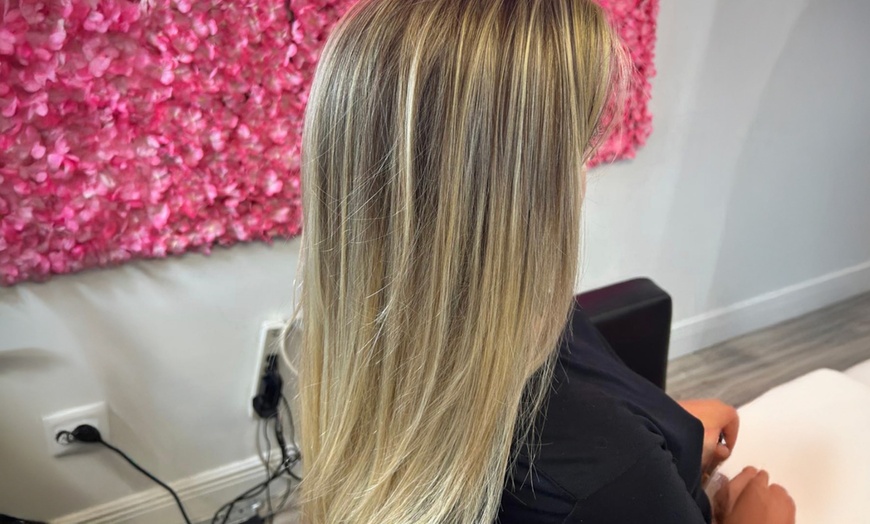 Image 5: Single Roots Touch Up with Style, Partial Highlights, Haircut & More