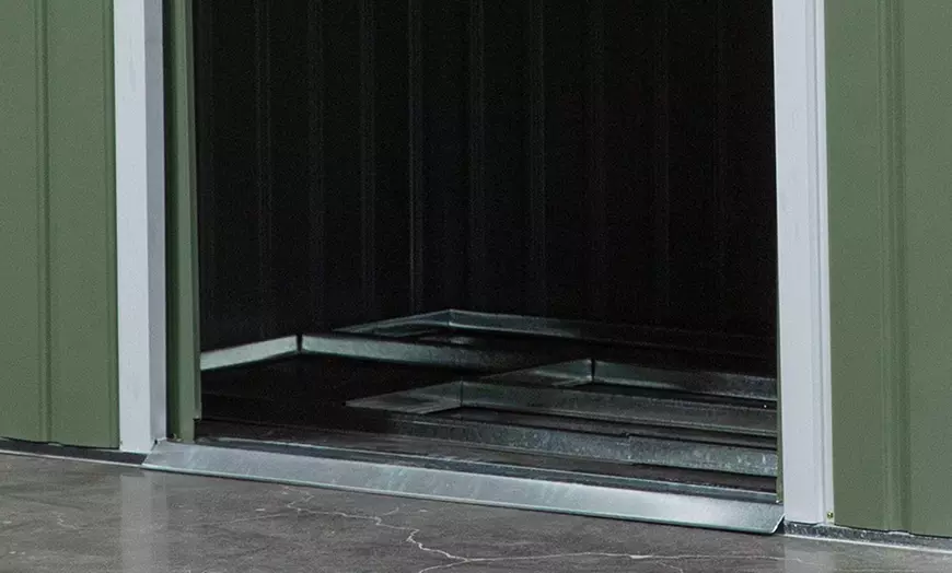 Image 5: Outsunny Lean To Garden Shed in Galvanised Steel, 5.6x6.9ft or 7x4ft
