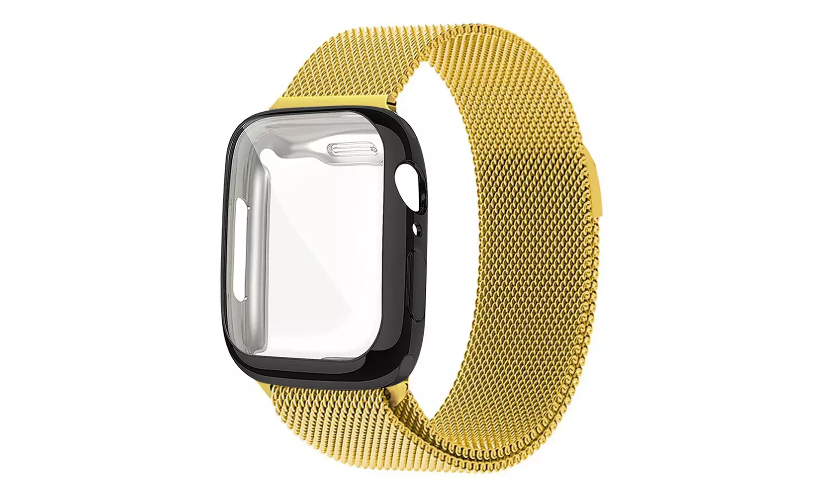 Magnetic Mesh Milanese Band W/ Screen Protector Bumper Case For Apple Watch