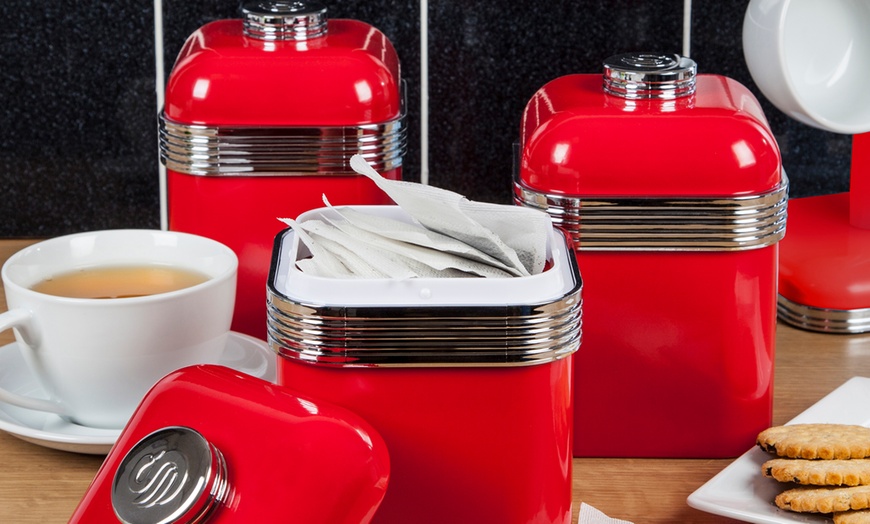 Image 2: Swan Bread Bin and Canister Set