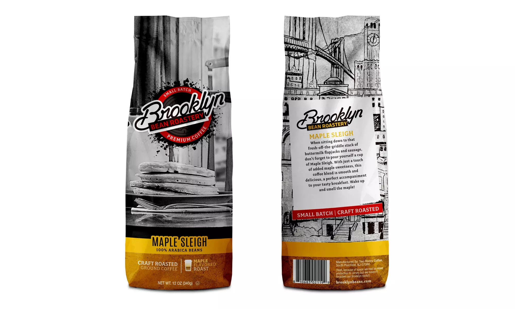 Brooklyn Bean Ground Coffee 12 Ounce Bags - 2 pk or 6 pk