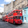 Image 1: Glasgow or Edinburgh Red Bus Bistro Tour w/ Afternoon Tea - 2, 3, or 4