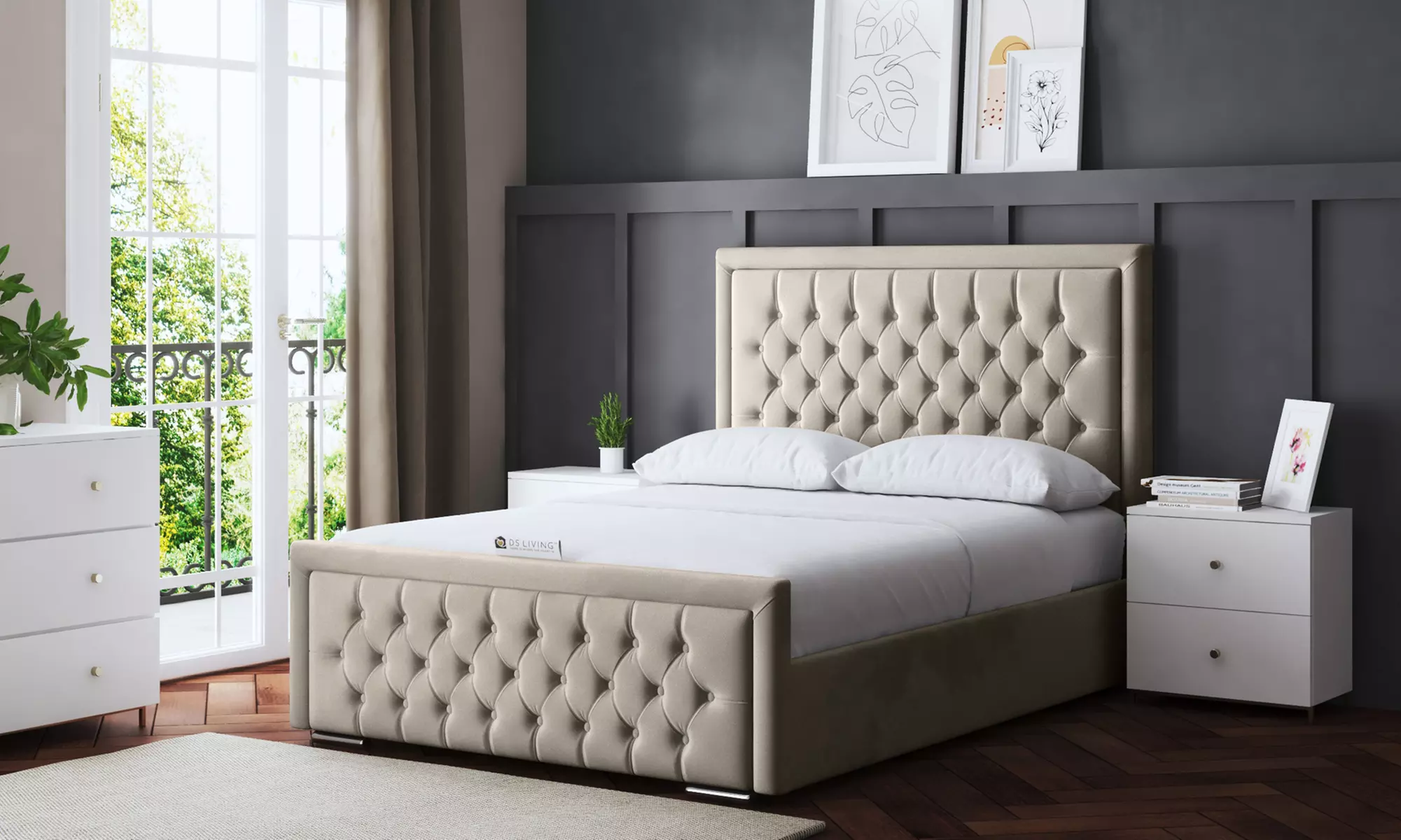 DS Living Allegra Upholstered Bed - Primary Image