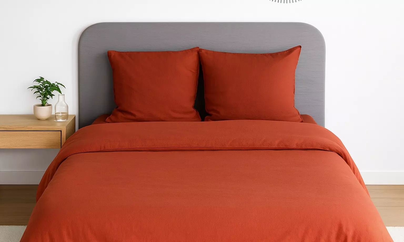 Parure de lit "Uni" micro lavée