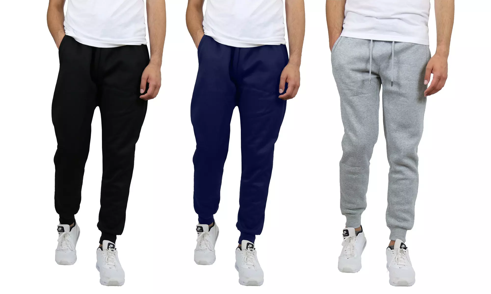 3-Pack Men's Fleece-Lined Classic Jogger Sweatpants (Sizes, S-2XL)